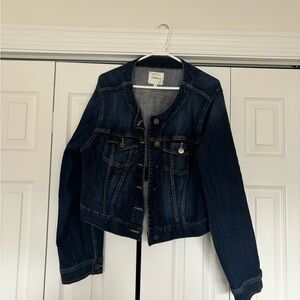 Torrid Collarless Dark Wash Long Sleeve Denim Jacket Size 3